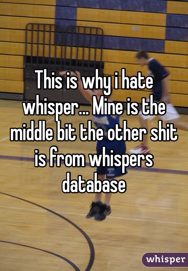 This is why i hate whisper... Mine is the middle bit the other shit is from whispers database