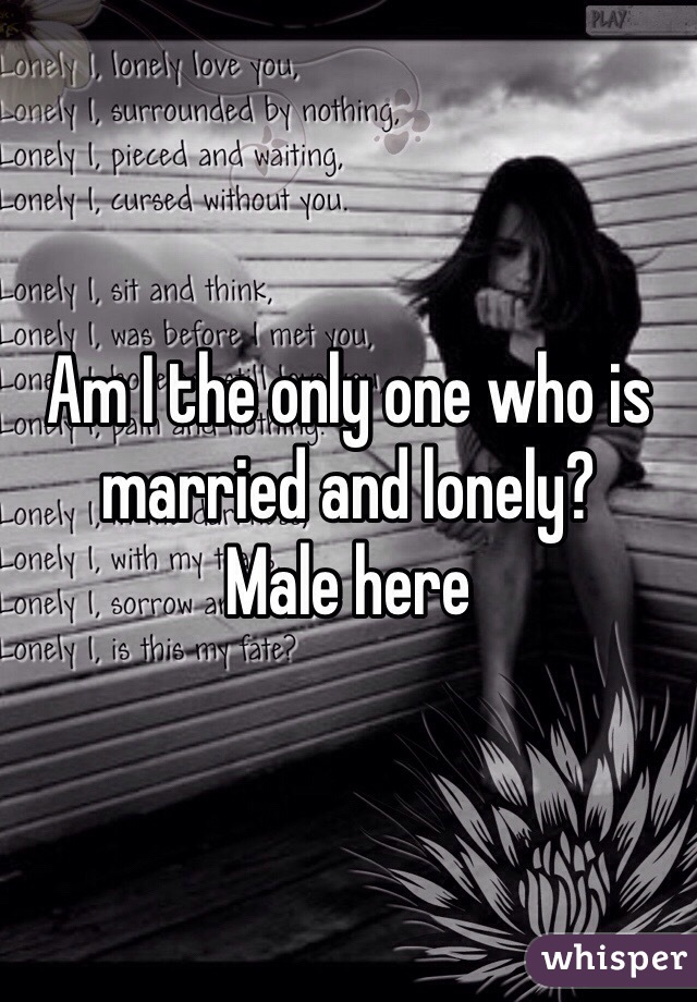 Am I the only one who is married and lonely?
Male here