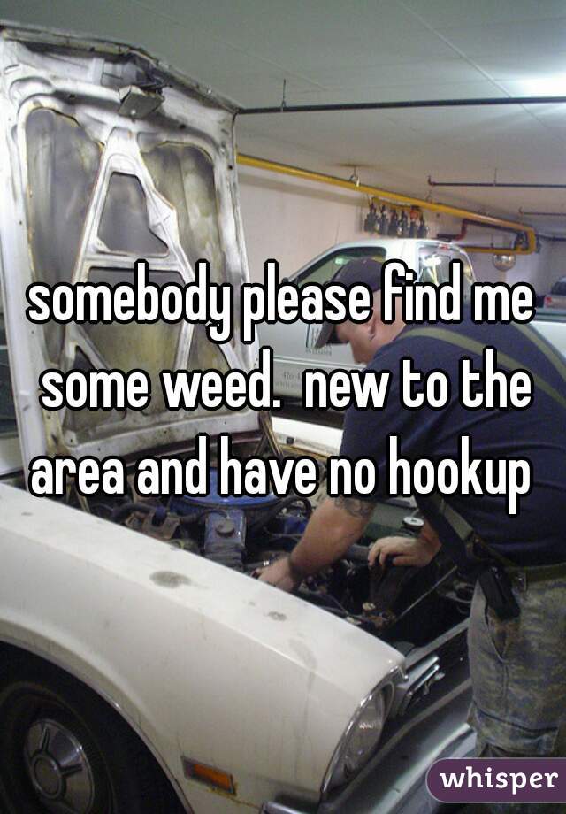 somebody please find me some weed.  new to the area and have no hookup 