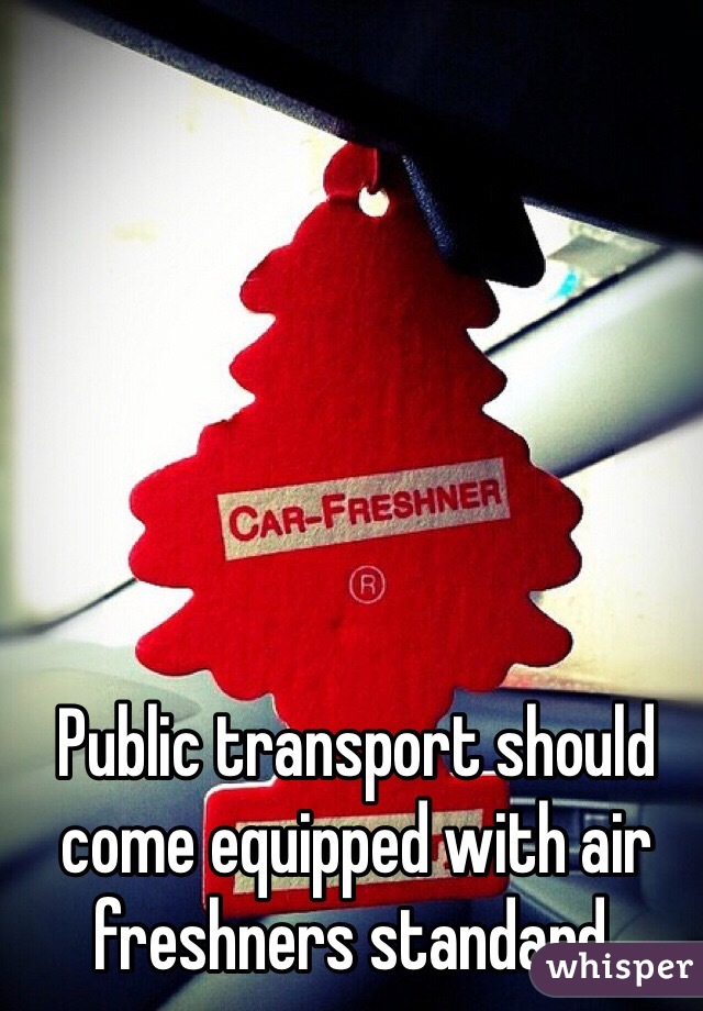 Public transport should come equipped with air freshners standard.