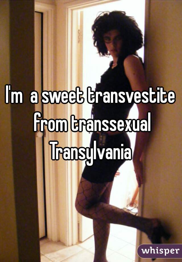 I'm  a sweet transvestite from transsexual Transylvania 