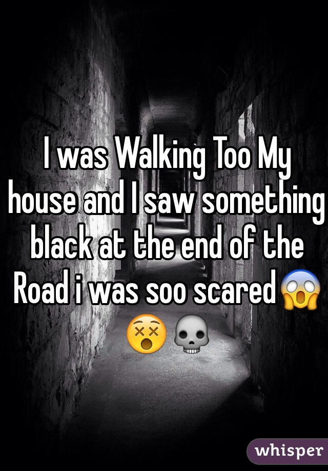 I was Walking Too My house and I saw something black at the end of the Road i was soo scared😱😵💀