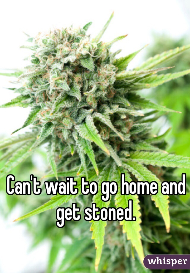 Can't wait to go home and get stoned. 