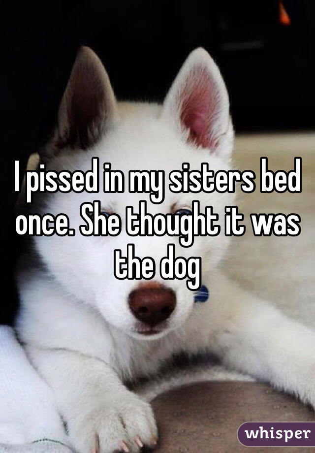 I pissed in my sisters bed once. She thought it was the dog