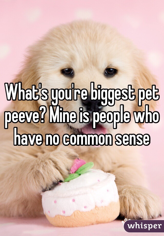 What's you're biggest pet peeve? Mine is people who have no common sense