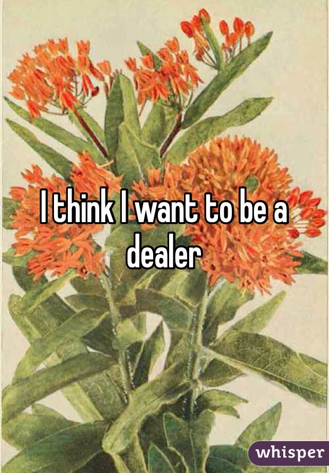 I think I want to be a dealer 