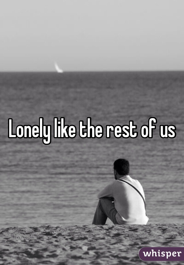 Lonely like the rest of us