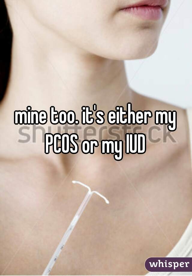 mine too. it's either my PCOS or my IUD 