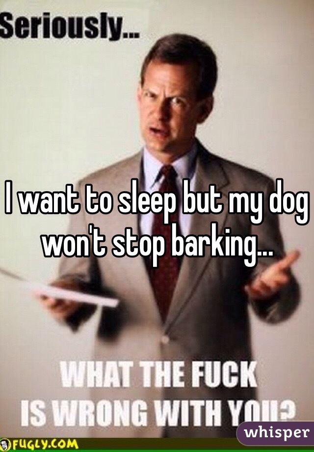 I want to sleep but my dog won't stop barking...