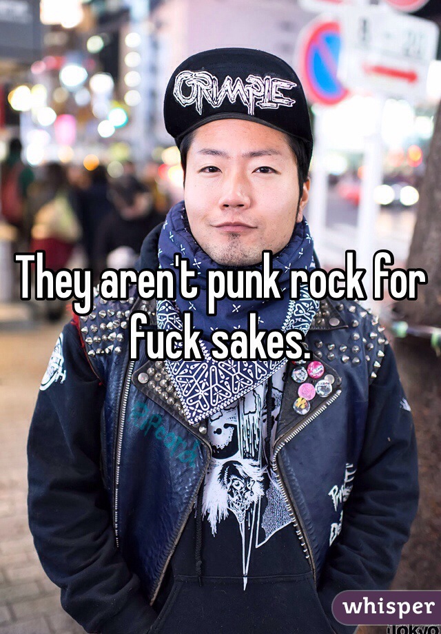 They aren't punk rock for fuck sakes. 