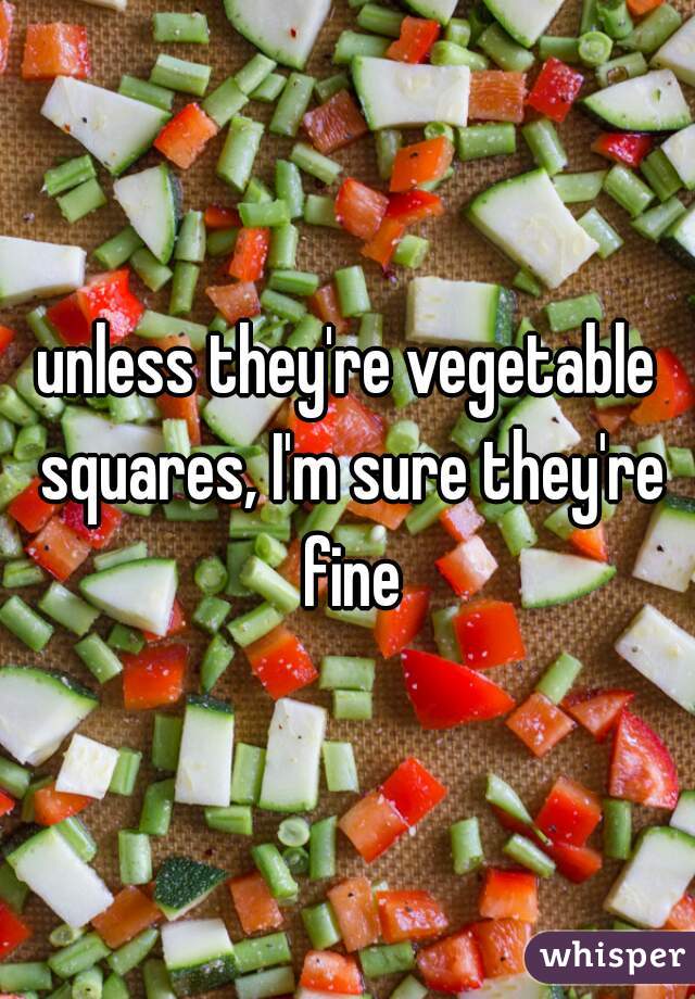 unless they're vegetable squares, I'm sure they're fine