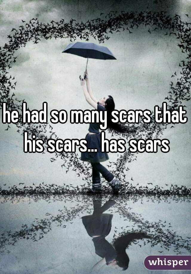 he had so many scars that his scars... has scars