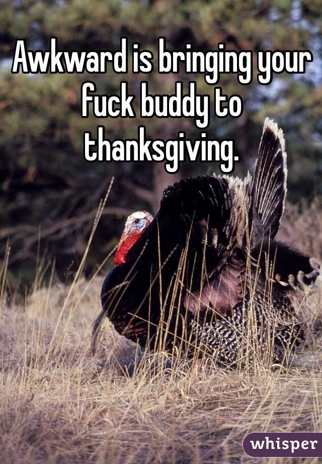 Awkward is bringing your fuck buddy to thanksgiving.  