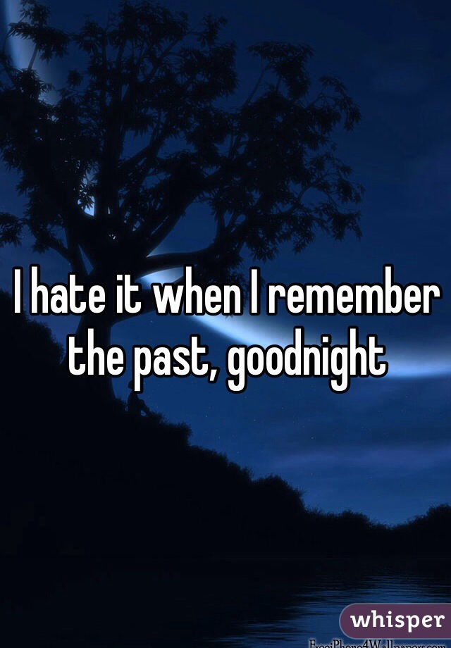 I hate it when I remember the past, goodnight