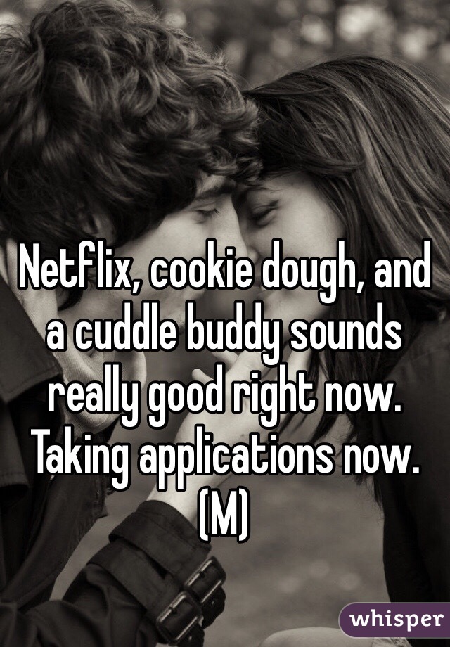 Netflix, cookie dough, and a cuddle buddy sounds really good right now. Taking applications now. (M)