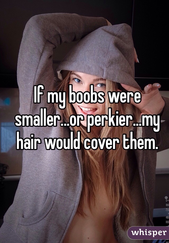 If my boobs were smaller...or perkier...my hair would cover them.