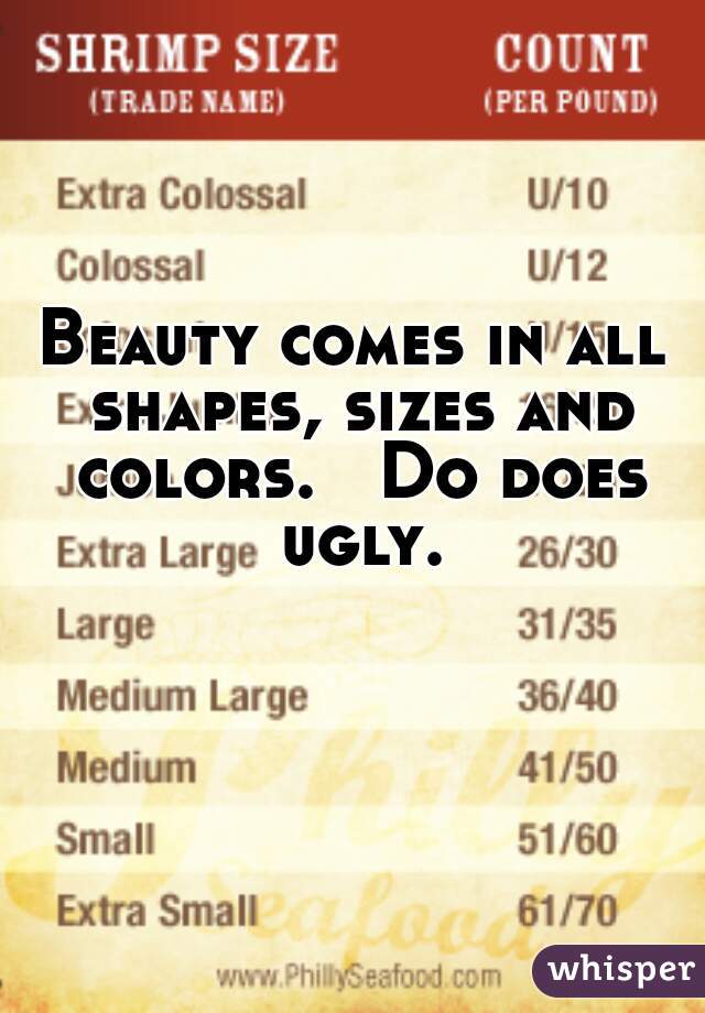 Beauty comes in all shapes, sizes and colors.   Do does ugly.