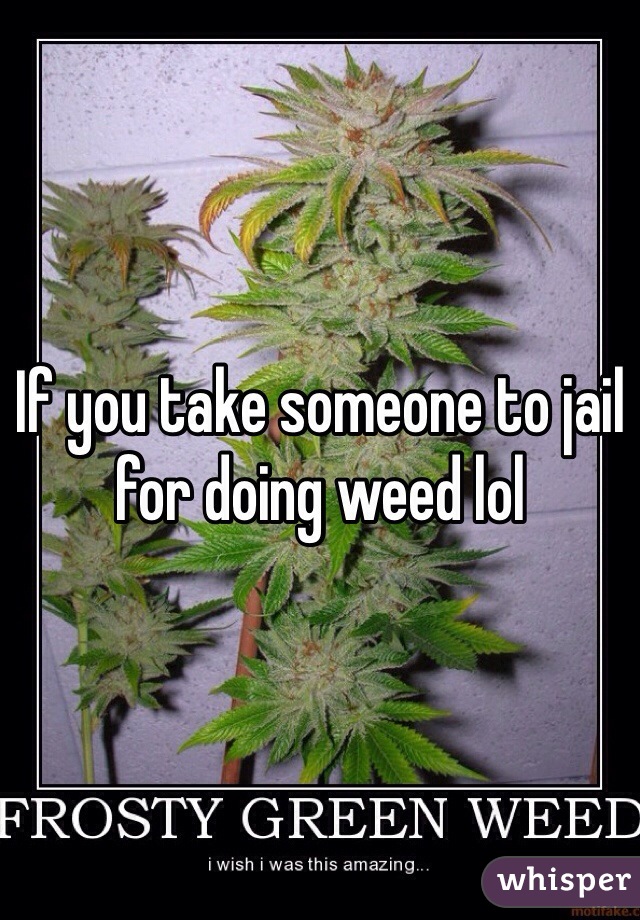 If you take someone to jail for doing weed lol