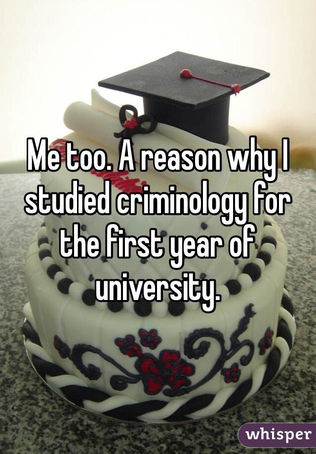 Me too. A reason why I studied criminology for the first year of university. 