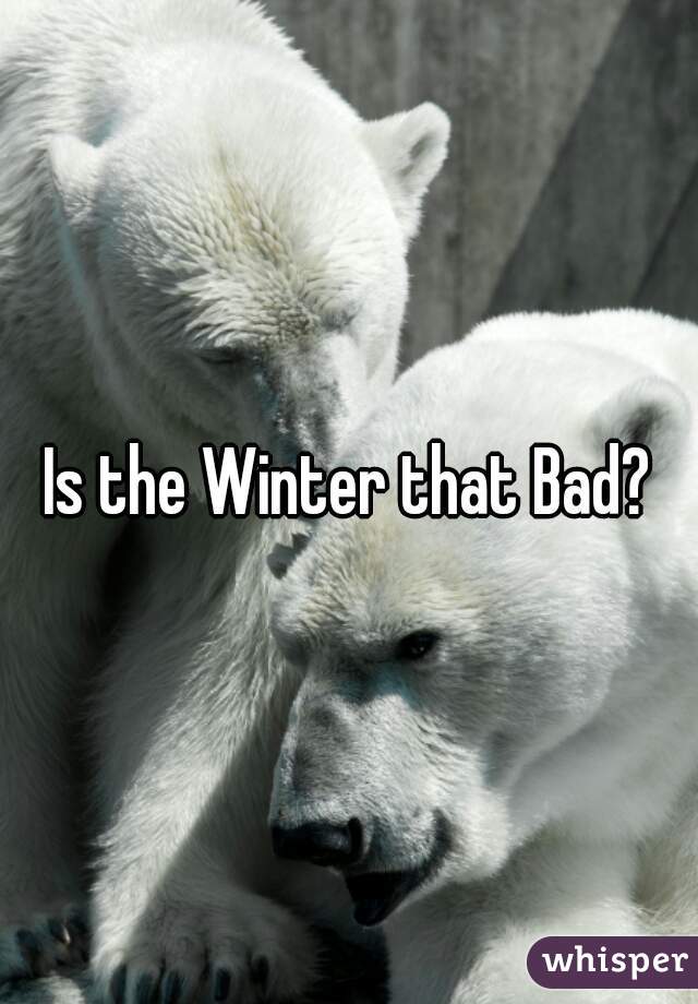 Is the Winter that Bad?