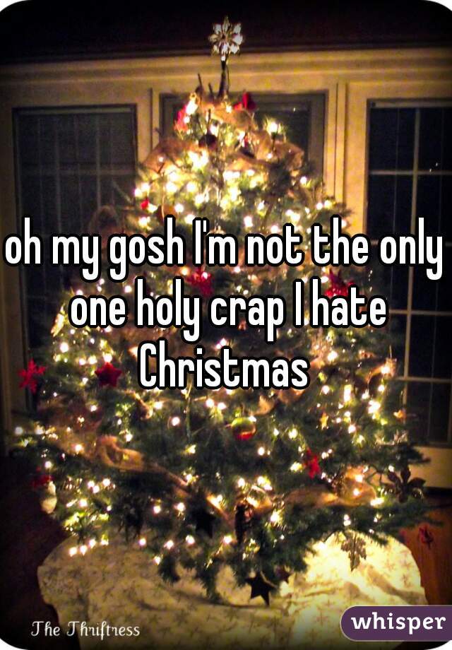 oh my gosh I'm not the only one holy crap I hate Christmas 