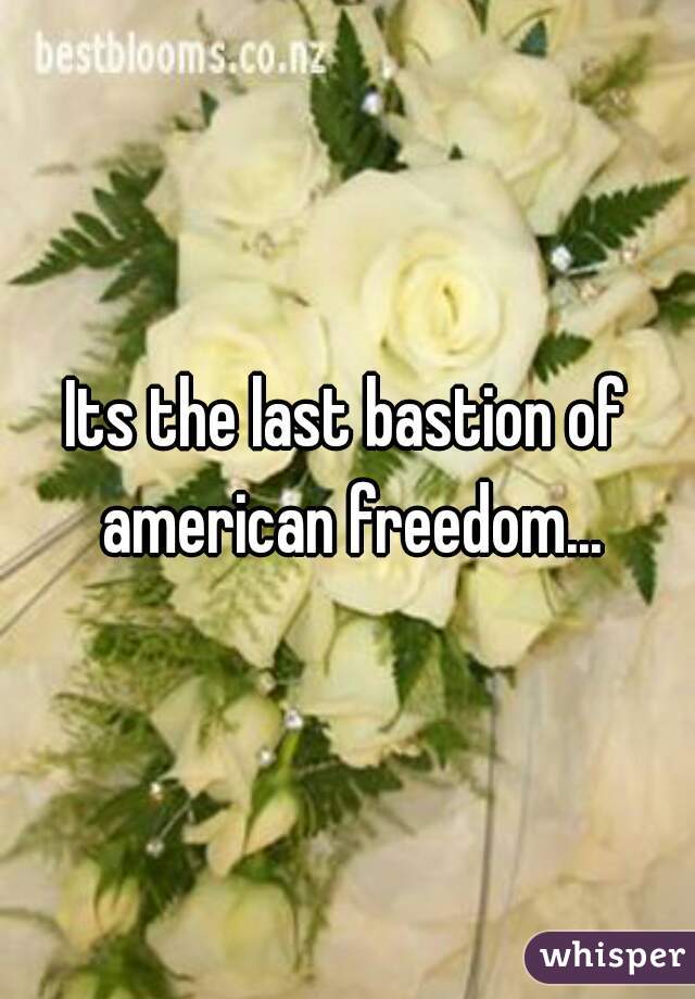Its the last bastion of american freedom...