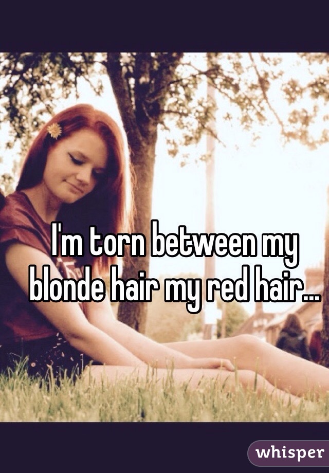 I'm torn between my blonde hair my red hair... 