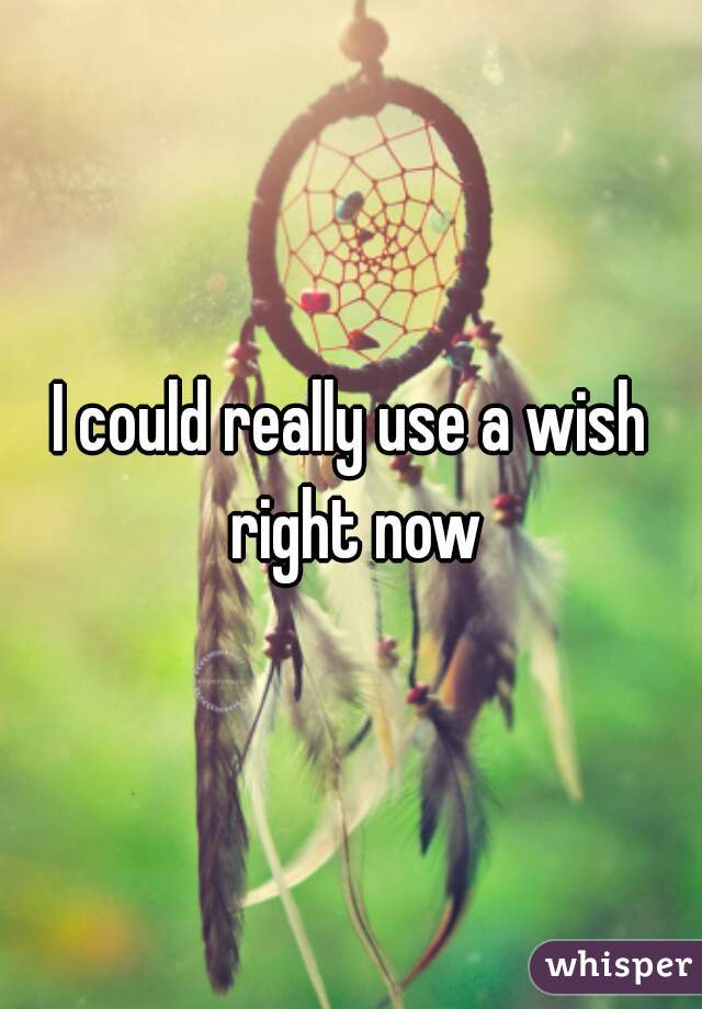I could really use a wish right now