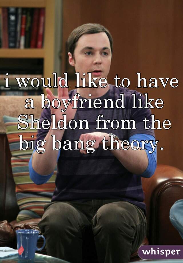 i would like to have a boyfriend like Sheldon from the big bang theory. 