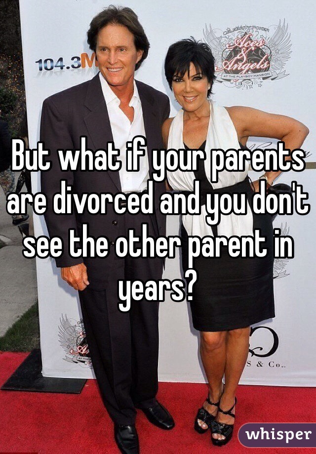 But what if your parents are divorced and you don't see the other parent in years?