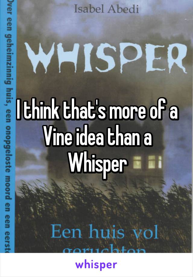 I think that's more of a Vine idea than a Whisper