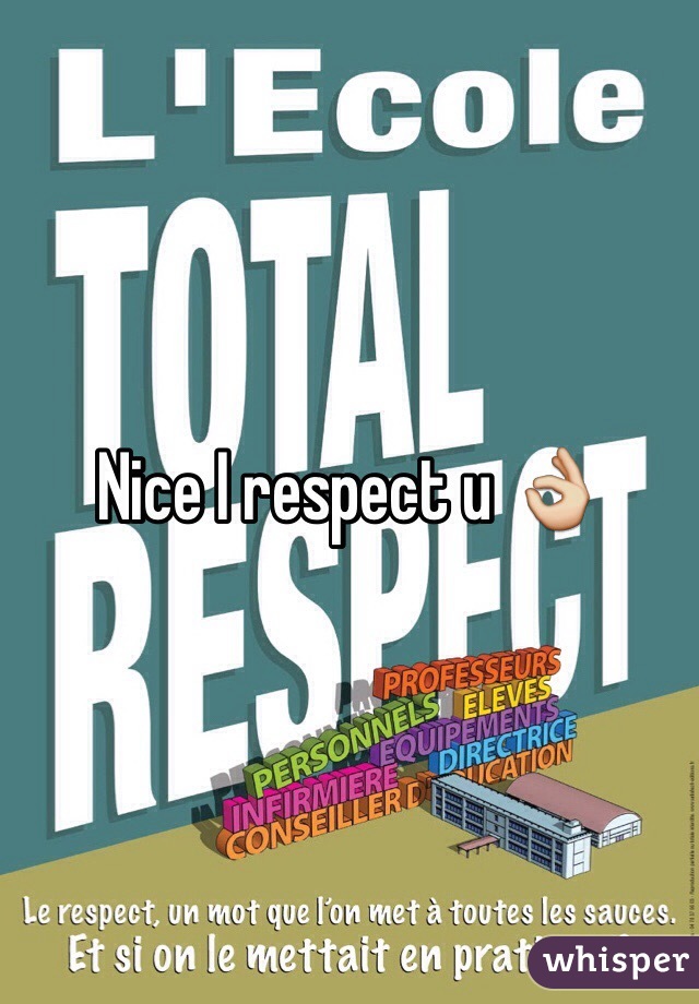 Nice I respect u 👌