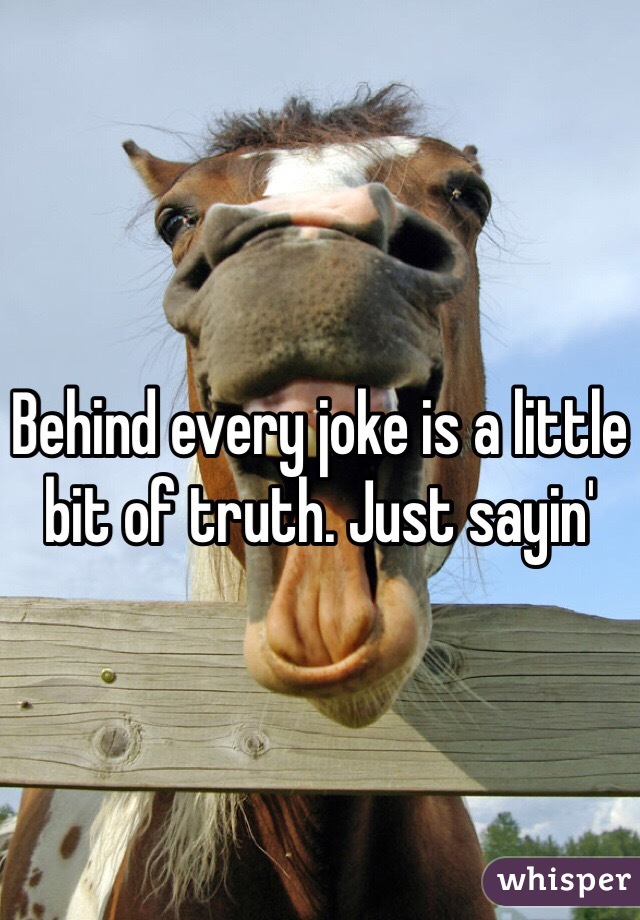 Behind every joke is a little bit of truth. Just sayin'