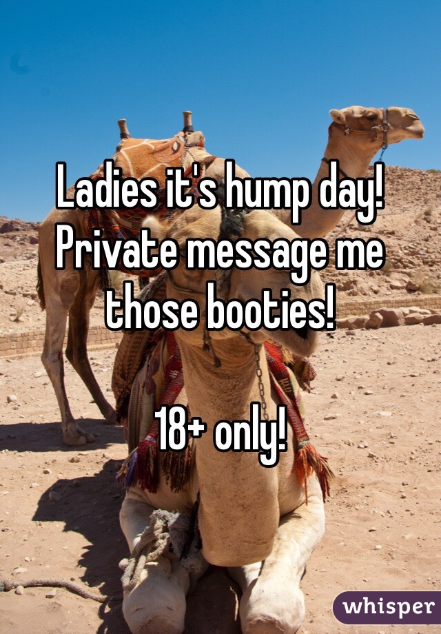 Ladies it's hump day!
Private message me those booties!

18+ only!