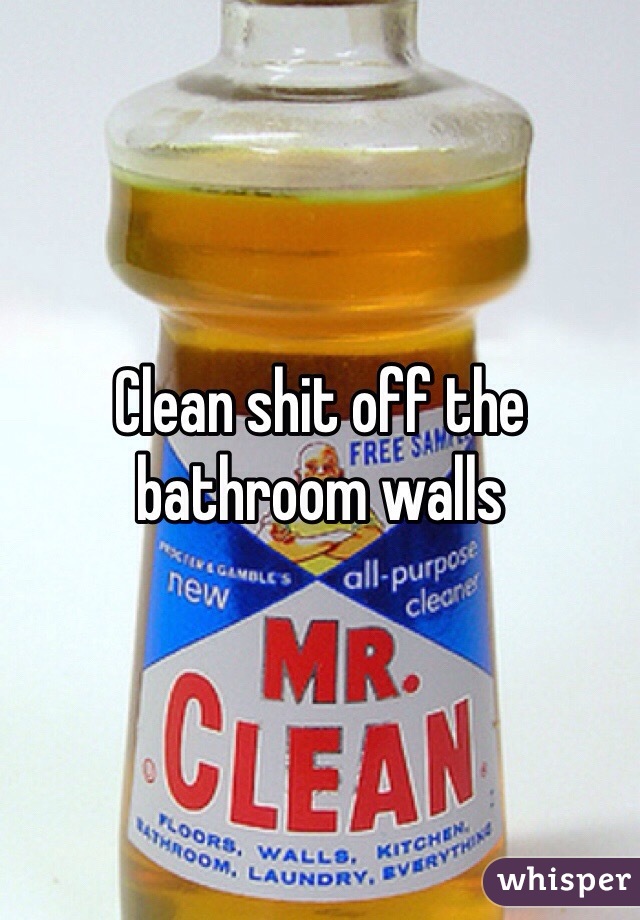 Clean shit off the bathroom walls