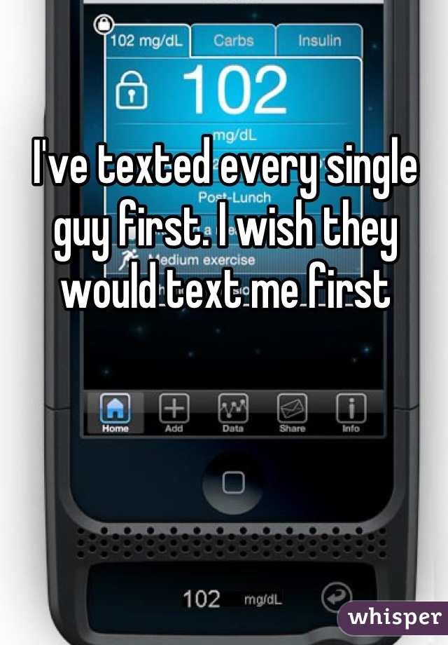 I've texted every single guy first. I wish they would text me first