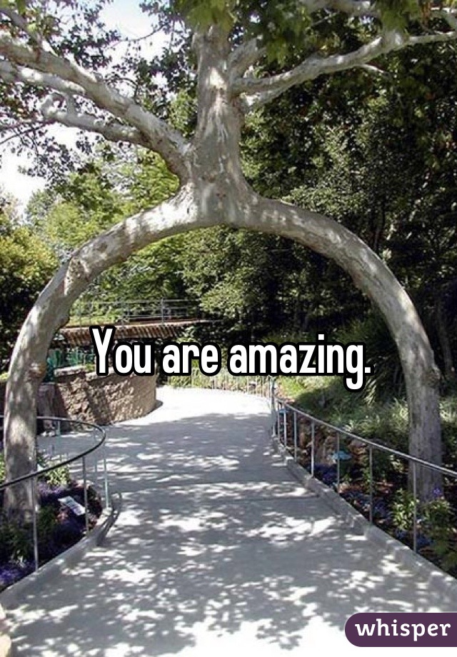 You are amazing. 