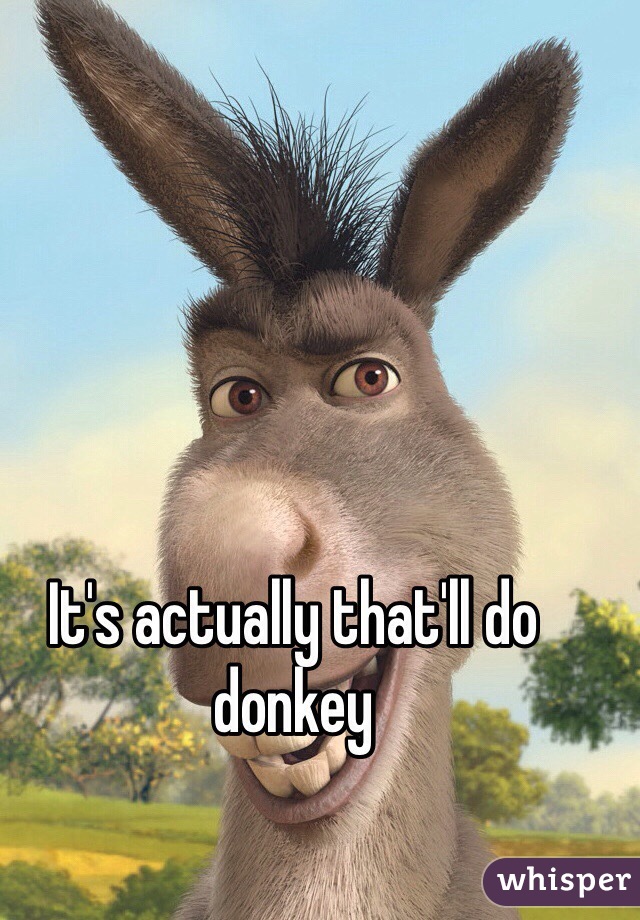 It's actually that'll do donkey 