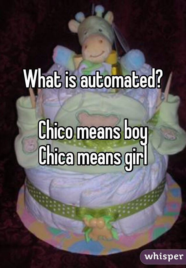 What is automated?

Chico means boy
Chica means girl

