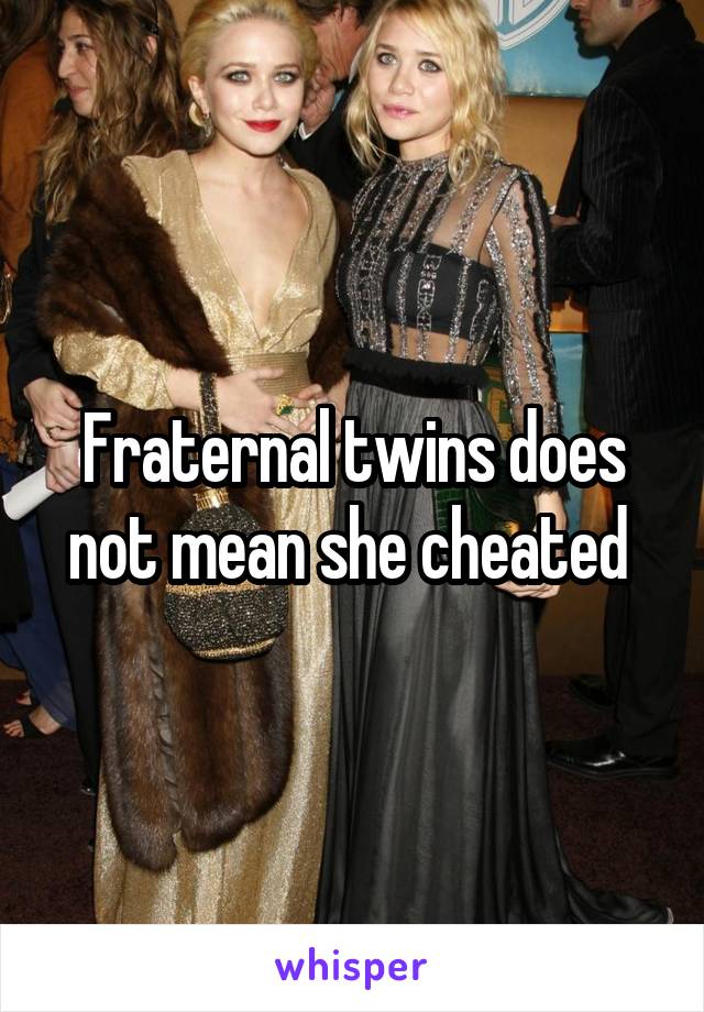 Fraternal twins does not mean she cheated 