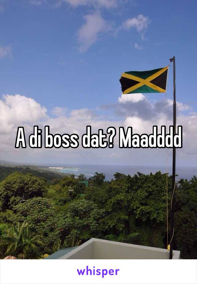 A di boss dat? Maadddd