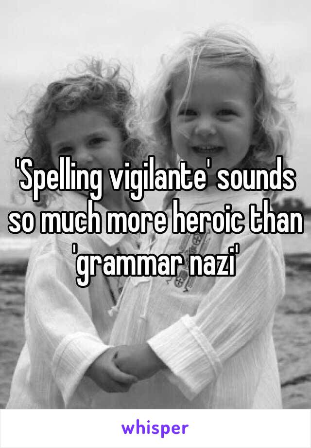 'Spelling vigilante' sounds so much more heroic than 'grammar nazi'