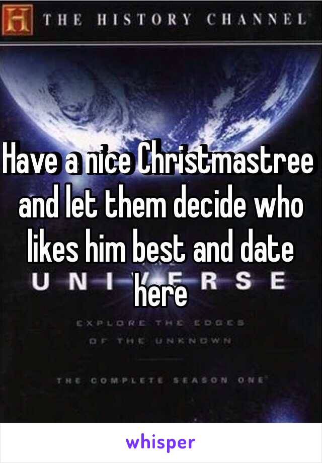 Have a nice Christmastree and let them decide who likes him best and date here