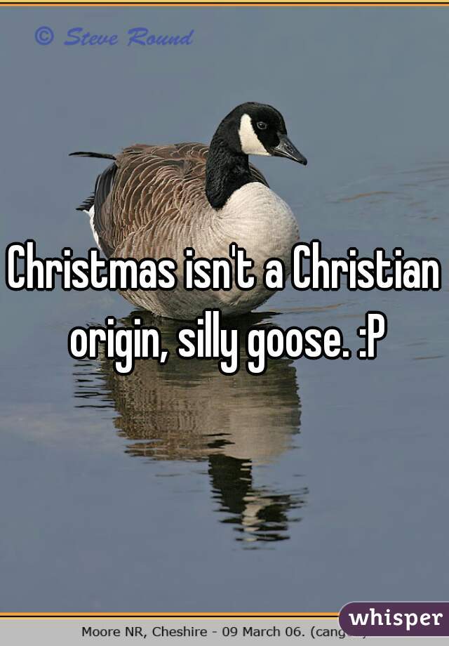 Christmas isn't a Christian origin, silly goose. :P