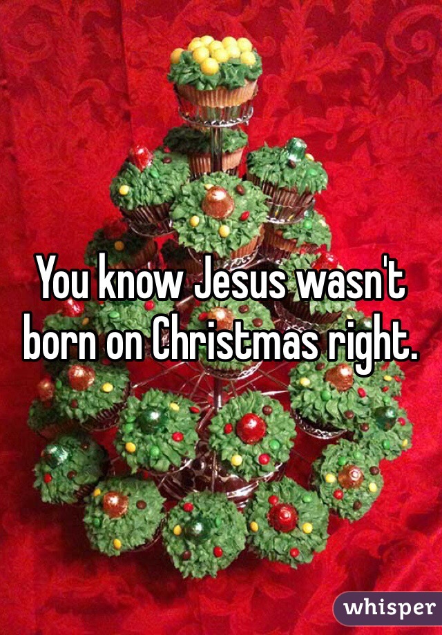 You know Jesus wasn't born on Christmas right. 