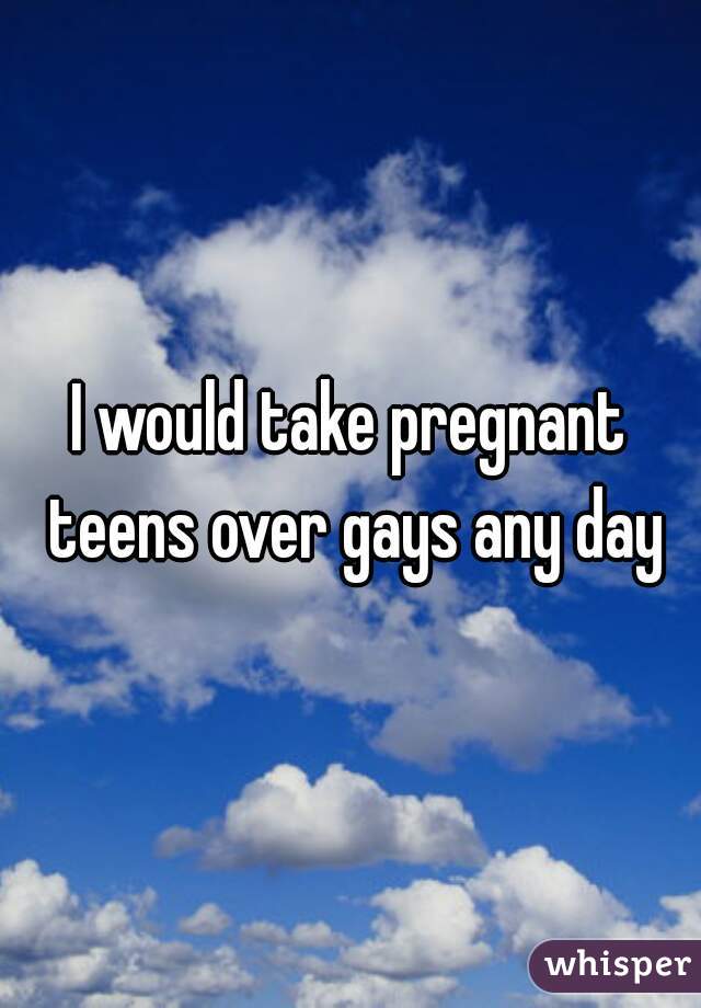 I would take pregnant teens over gays any day