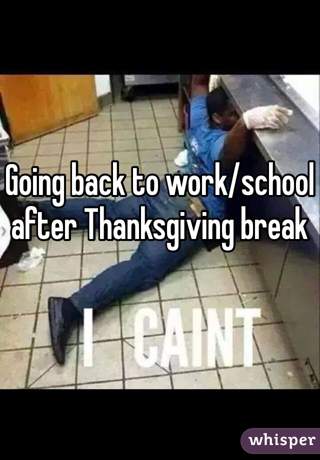 Going back to work/school after Thanksgiving break