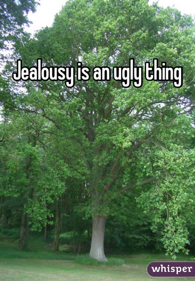 Jealousy is an ugly thing