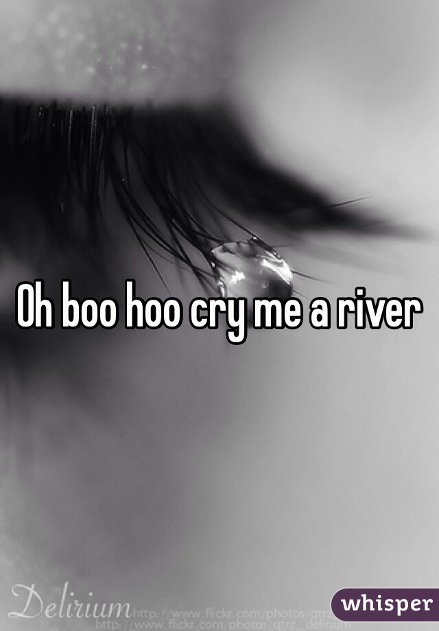 Oh boo hoo cry me a river