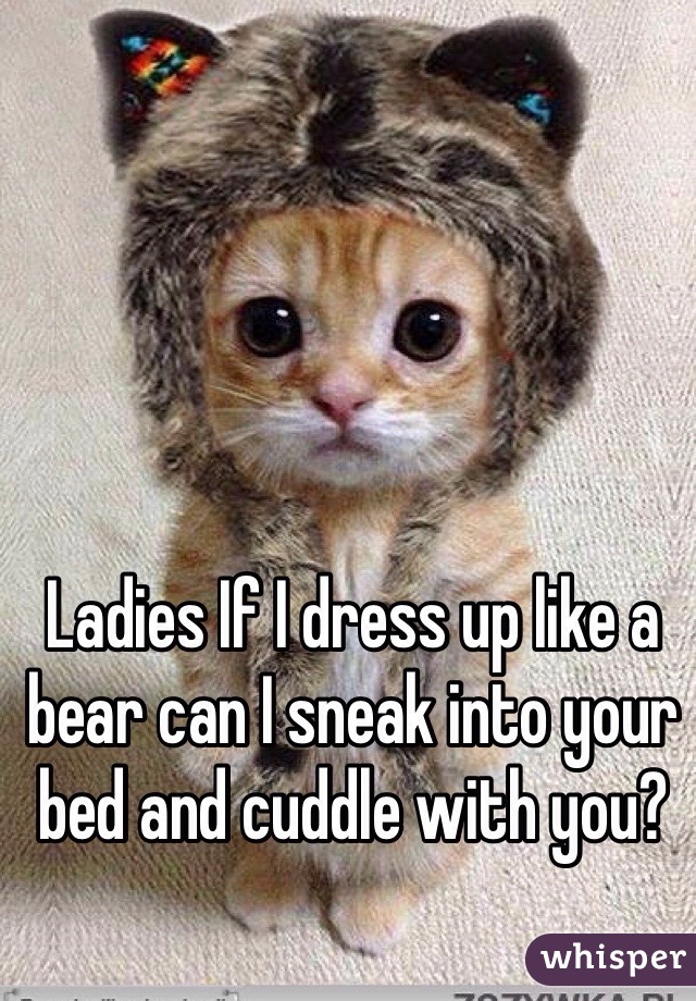 Ladies If I dress up like a bear can I sneak into your bed and cuddle with you?